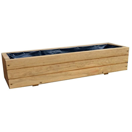 FKL DESIGN Home Deco Jardinière en Bois pour Jardin, terrasse, Rebord de fenêtre entièrement assemblée D6 chêne (Longueur 90 cm)