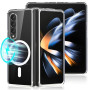 Yoedge Magnétique Coque pour Samsung Galaxy Z Fold3 5G 7,6", Transparente Coque Compatible avec MagSafe, Ultra Mince Silicone TP