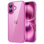 JETech Coque pour iPhone 16, Rose | Anti-Jaunissement, Antichoc, Dos PC Rigide Résistant aux Rayures, Étui Housse Bumper en TPU