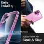 JETech Coque pour iPhone 16, Rose | Anti-Jaunissement, Antichoc, Dos PC Rigide Résistant aux Rayures, Étui Housse Bumper en TPU