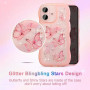 UEEBAI Wave – Coque Transparente pour iPhone 16 6,1", Motif Papillon et étoiles à Paillettes, Coque Fine résistante aux Chocs –
