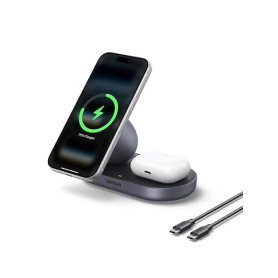 UGREEN Zapix 2 en 1 Chargeur Induction iPhone MagSafe Qi2 15W (Gris) | Compatible avec iPhone 17 16 15 14 13 12 Air Plus Pro Max
