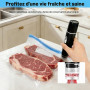 Portable Machine Sous Vide Alimentaire avec Réservoir Visible 60 kPa Puissant Appareil de Mise Sous Vide avec 10 Sacs Réutilisab