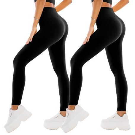 SINOPHANT 2 Pièces Leggings Sport pour Femmes Taille Haute, Legging Opaque pour Gym Sport Yoga | 2 Pièces, pour Gym Sport Yoga
