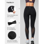 Yvette Leggings de Sport Femme Mesh Opaque Taille Haute | Pantalon de Yoga Doux Respirant Grande Taille Pilates Fitness Voyage G