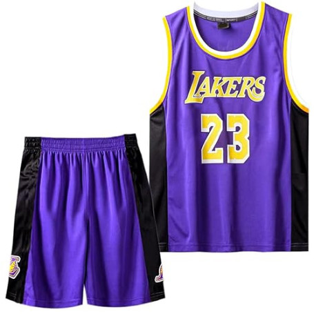 MEEHYRE 2 Pièces Tenue Basket Enfant, Maillots De Basketball Débardeur Actif et Shorts, Maillot Basket Enfant Ensemble Maillots