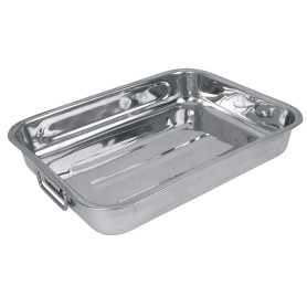 Crealys 500536 Plat, Acier Inoxydable, Gris, 27,5 x 20,5 x 6 cm