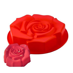 Holzsammlung Grand Moule à Gâteau en Forme de Rose Anti Adhérent en Silicone - Moules de Cuisson Pour Fête en Famille, Entre Ami