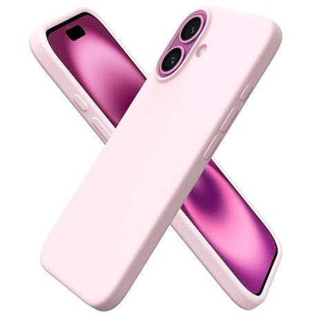 ORNARTO Coque pour iPhone 16 Silicone (Rose) | en Silicone Liquide, Protection Antichoc Complète, Intérieur Doux en Microfibre
