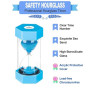 SuLiao Hourglass Sablier 1 minute bleu, minuteur pour enfants, école, brossage des dents des enfants, crèche, bureau, maison, dé