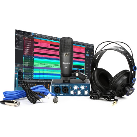 PreSonus AudioBox 96 Studio - Interface Audio USB, Bundle pour Enregistrement et Production, avec Microphone, Casque & Logiciels