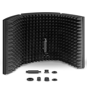 Aokeo Bouclier d'Isolation de Microphone Insonorisant de Filtre Vocal Pliable avec Isolation,Filtre Anti-Pop.Convient au Blue Ye