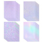 CRESZZLE 32 feuilles de film adhésif transparent A4 (210 x 297 mm), papier holographique, film holographique, film hologramme, i
