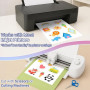Euqvunn 18 Sheets Feuille Autocollante Imprimante A4, Blanc Mat Imperméable Vinyle Imprimable Papier Autocollant, Feuille Complè