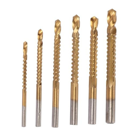 Jeu de forets hélicoïdaux dentelés pour scie hélicoïdale, coupe latérale, pour bois, métal, plastique, acier rapide 3 mm, 4 mm,