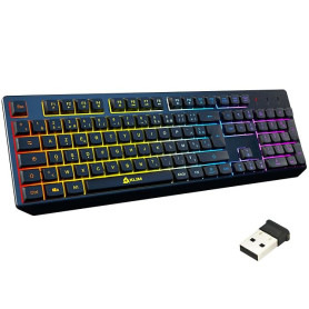KLIM Chroma Clavier Gaming sans Fil AZERTY - Fin Durable Ergonomique | Touches Résistantes à Dix Millions Frappes, Silencieuses