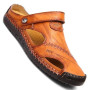 GSNOW Mens Casual Closed Toe Leather Outdoor Sports Sandals Beach Slippers Flat Shoes