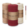 Corde Macramé 3mm x 100m, Set de 3 - Fil Coton Naturel 4 Fils pour Tenture Murale, Suspension de Plantes et Décoration Boho (Bei