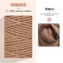 Corde Macramé 3mm x 100m, Set de 3 - Fil Coton Naturel 4 Fils pour Tenture Murale, Suspension de Plantes et Décoration Boho (Bei