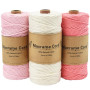 Coriver Corde Macramé 3mm, 100 m Fil Macramé, Macrame Corde Coton Macramé, Fils Macrame pour Bricolage Artisanat Tapisserie Déco