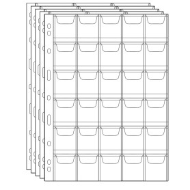 Protège-pièces 30 Poches - 5 Feuilles | Uncle Paul Pages insertées de Rangement de pièces à 9 Trous Standard CS03530