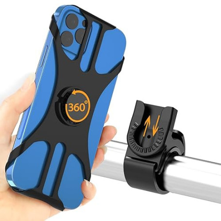 Uchwyt na telefon, Uniwersalny uchwyt na Rower z Aktywną Amortyzacją Drgań, 360° obrotowy do MTB motocykl Rower kompatybilny z i