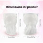 DMOYS Lot de 2 moules en silicone 3D pour fille - Pour pot de fleurs et filles - Moule à béton 3D - Moule en résine époxy - Moul