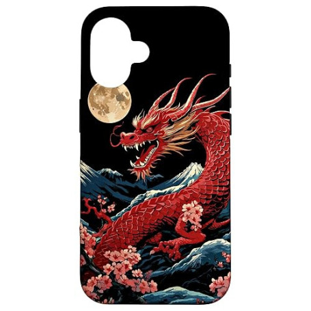 Coque pour iPhone 16 Dragon Esthétique Anime Japon Asie Dragon Japonais