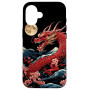 Coque pour iPhone 16 Dragon Esthétique Anime Japon Asie Dragon Japonais