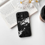 NITITOP Coque pour iPhone 16 Fleur Cerisier Motif, Noir Blanc | Aesthetic Floral Imprimé, Mignon et Esthétique, pour Femmes Fill