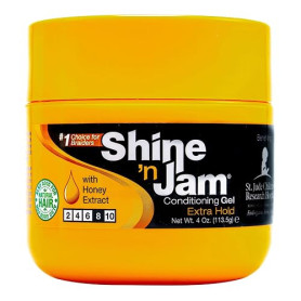 Ampro Shine-n-Jam Maximum Hold - Infused with Honey Extract to Strengthen Hair - Great for Taming Fringe, Ponytails, Soft Weaves