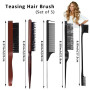 5 Pièces Brosse Plaquante Cheveux, Brosse Poils Sanglier, Brosse Cheveux Poils De Sanglier, Brosse Cheveux pour Cheveux Longs, B