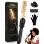 Peigne Chauffant Cheveux – Brosse Lissante Électrique – Lisseur Rapide Cheveux Crépus & Afro – Hot Comb Barbe –Peigne chauffant