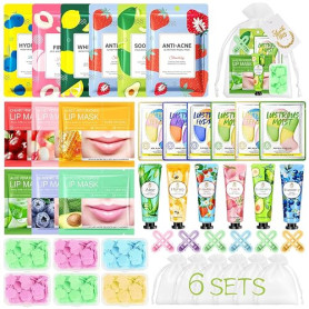 48PC Coffret Beauté Femme,Skin Care Set | Masque Visage, Patch Yeux, Masque Lèvres, Crème Mains & Savon en Feuilles |Petit Cadea