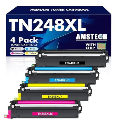 TN248 TN248XL DCP-L3560CDW MFC-L3760CDW Toner TN-248XL TN-248 (4 Pack) | Compatible pour Brother MFC-L8390CDW HL-L3240CDW DCP-L3