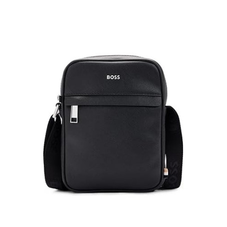 BOSS Hommes Zair NS zip Sac reporter en similicuir à logo