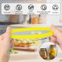 TXXATX 15 Pièces Joint Bocaux Silicone 69x95mm Caoutchouc Bocaux Jaune | Réutilisable, Joint de Rechange, pour Bocaux de Conserv