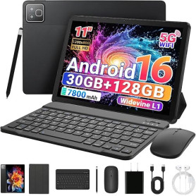 Tablette de 11 Pouces Android 16 Tablette, 2 en 1 Tablettes avec Cas de Stylo de Souris Clavier, RAM de 30 Go ROM de 128 Go (1TB