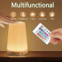 Lot de 2 Lampe de Chevet avec minuterie LED Bedside Lamps avec 13 couleurs 3 modes Lampe de Bureau LED Rechargeable par USB avec