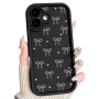 NITITOP Coque pour iPhone 16 Mignonne Bowknot Cœur Motif, Noir | avec Nœud Papillon Motif, pour Femme Fille, Souple Silicone Ant