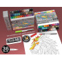 36 stylos acryliques flexibles avec pointe de pinceau, contrôle automatique du débit de 1 à 5 mm, ligne pour peinture sur roche,