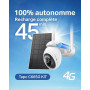 Tapo 4K Camera 4G Exterieur sans Fil Solaire 360° IA intégrée,C665G KIT | Reconnaissance Faciale,Mode AOV Capture 24/7,Vision No