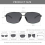 SUNGAIT Lunettes de soleil polarisées rectangulaires ultra légères UV400 Protection
