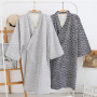 Unisxe Peignoir de Bain Kimono Japonais Chemise de Nuit Lâche Ruban pour Femme Homme Pyjama Japonais Nuisette de Chambre Vêtemen