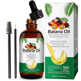 Huile de Batana pour Cheveux 120ml, Huile Essentielle de Batana 100% Pure Pressée à Froid, Favorise la Croissance des Cheveux, N