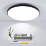 Comely LED Plafonnier Rond 27 cm, IP44 Étanche, 24W 6500K Blanc Froid, Noir, CRI 80, Plafonnier LED Plat pour Salle de Bain, Cui