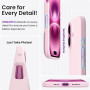 ORNARTO Coque pour iPhone 16 Plus Silicone (Rose) | en Silicone Liquide, Protection Antichoc Complète, Intérieur Doux en Microfi