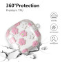 AIIEKZ Compatible avec Coque AirPods 4 2024, Coque en TPU Souple avec Motif Floral pour AirPods 4ème Génération, avec Porte-clés