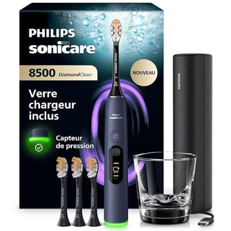 Philips Sonicare DiamondClean 8500 nouvelle génération – brosse à dents électrique avec capteur de pression, 18 réglages, colori