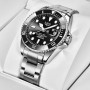LIGE Montre Homme Quartz Acier Étanche Calendrier Lumineux | LIGE Montre Homme, Quartz Analogique, Acier Inoxydable Étanche 3ATM